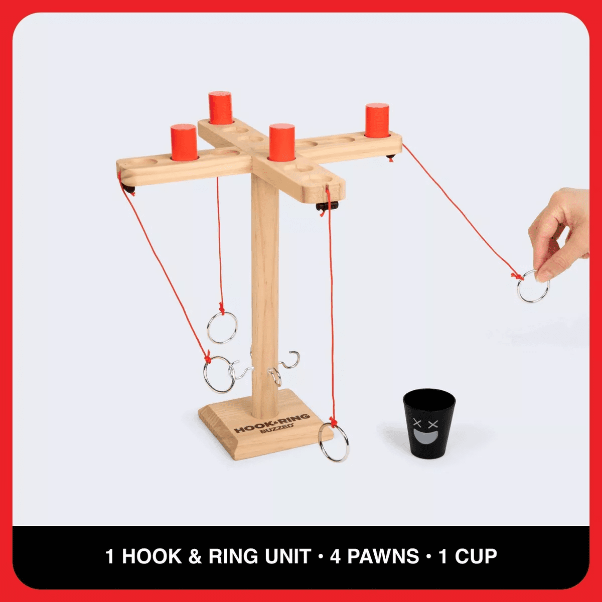 Buzzed 4 Way Hook & Ring by What Do You Meme?: Creative Thinking Party Game with Tokens and Wooden Pieces - Image 7