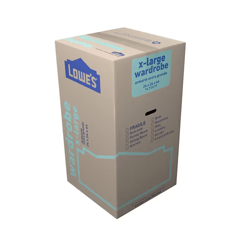 24.4-In W X 35.8-In H X 24.8-In D with Metal Bar Large Cardboard Wardrobe Moving Box with Handle Holes - Image 10