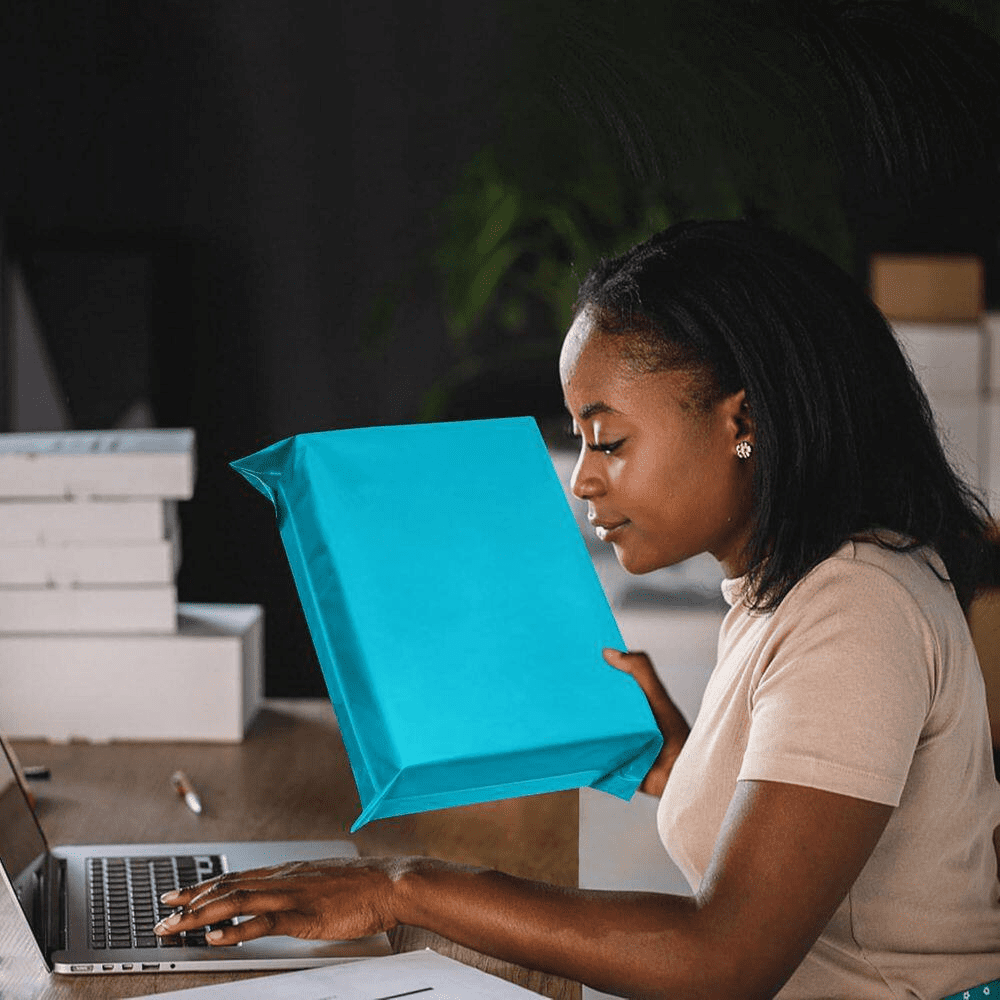 19 X 24 In. Teal Poly Mailers Extra Large Shipping Bags Self Seal Adhesive Waterproof Tear Proof Envelopes 50 Pack - Image 7