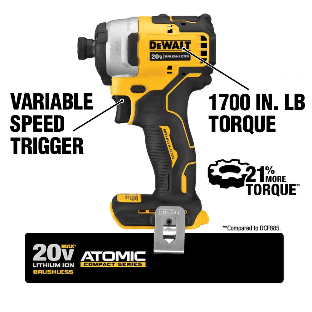 ATOMIC 20-Volt Lithium-Ion Cordless Compact 1/2 In. Drill/Driver and 1/4 In. Impact Driver W/2Ah Battery, Charger & Bag - Image 3