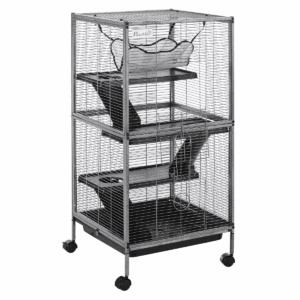 Pawhut Small Animal Cage Ferret Cage Large Chinchilla Cage Hammock Accessory Heavy-Duty Steel Wire Small Animal Habitat with Tray