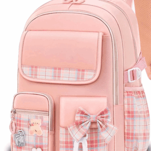 Girls School Backpacks,Fashion School Bag for Kids Teens,30L Waterproof Students Bookbags for Elementary Middle,Pink