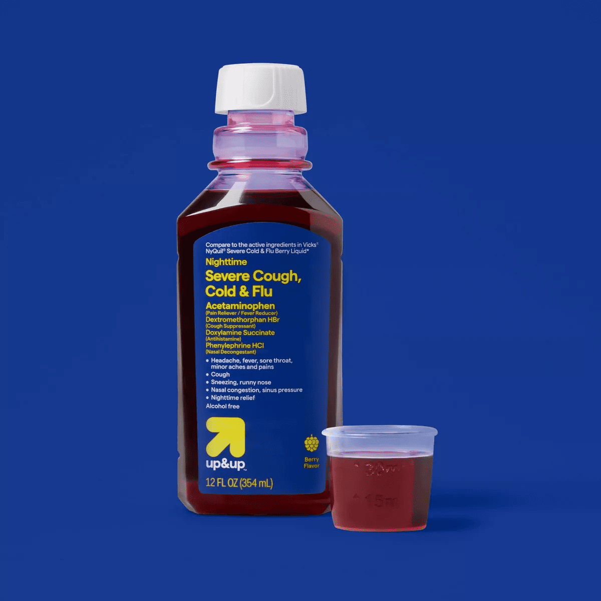 Severe Nighttime Cold & Flu Liquid - Berry - 12 Fl Oz - Up&Up™ - Image 2