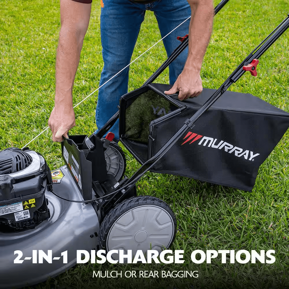 21 In. 140 Cc Briggs and Stratton Walk behind Gas Push Lawn Mower with Height Adjustment and with Mulch Bag - Image 10