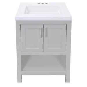 Spa 24.5 In. W X 18.75 In. D X 35.5 In. H Single Sink Bath Vanity in Dove Gray with White Cultured Marble Top