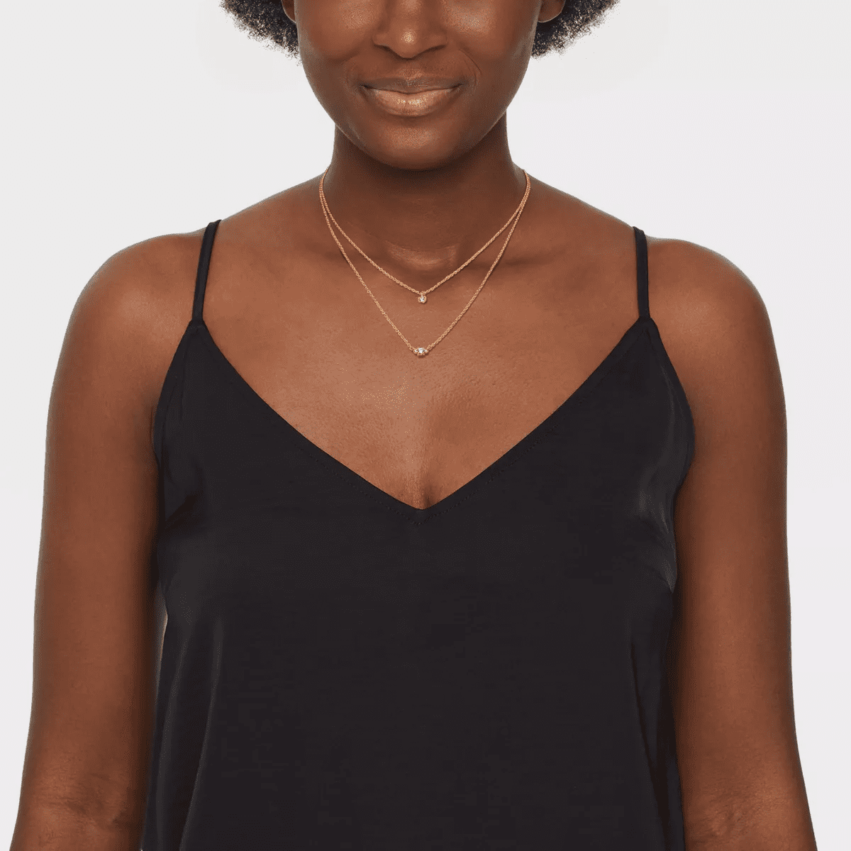 14K Gold Plated Triple Cubic Zirconia Layered Necklace - a New Day™ Gold: Lobster Claw Clasp, 16" Length - Image 2