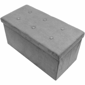 30 In. L X 15 In. W X 15 In. H Gray Collapsible Chest Fabric Bench Storage Box