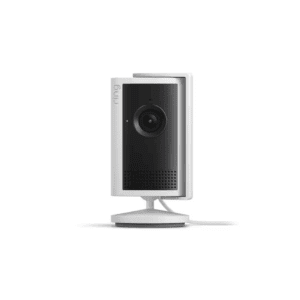 Indoor Cam plus - Plug-In Retinal 2K Security Camera, 4X Enhanced Zoom, Low-Light Sight Color Night Vision, White