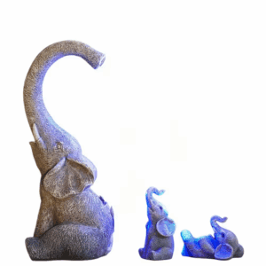 Elephant Statues for Garden Decor: Outdoor Sculptures for Lawn Ornaments-Porch Patio Balcony Front Yard