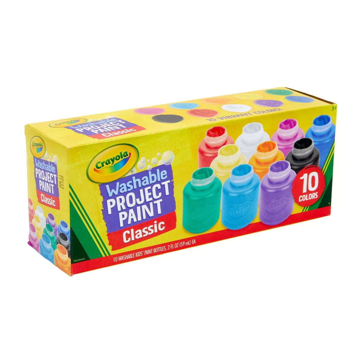 Crayola 10Ct 2Oz Washable Kids Paint Classic Colors: Non-Toxic Water-Based Tempera for Toddlers & Finger Painting - Image 3
