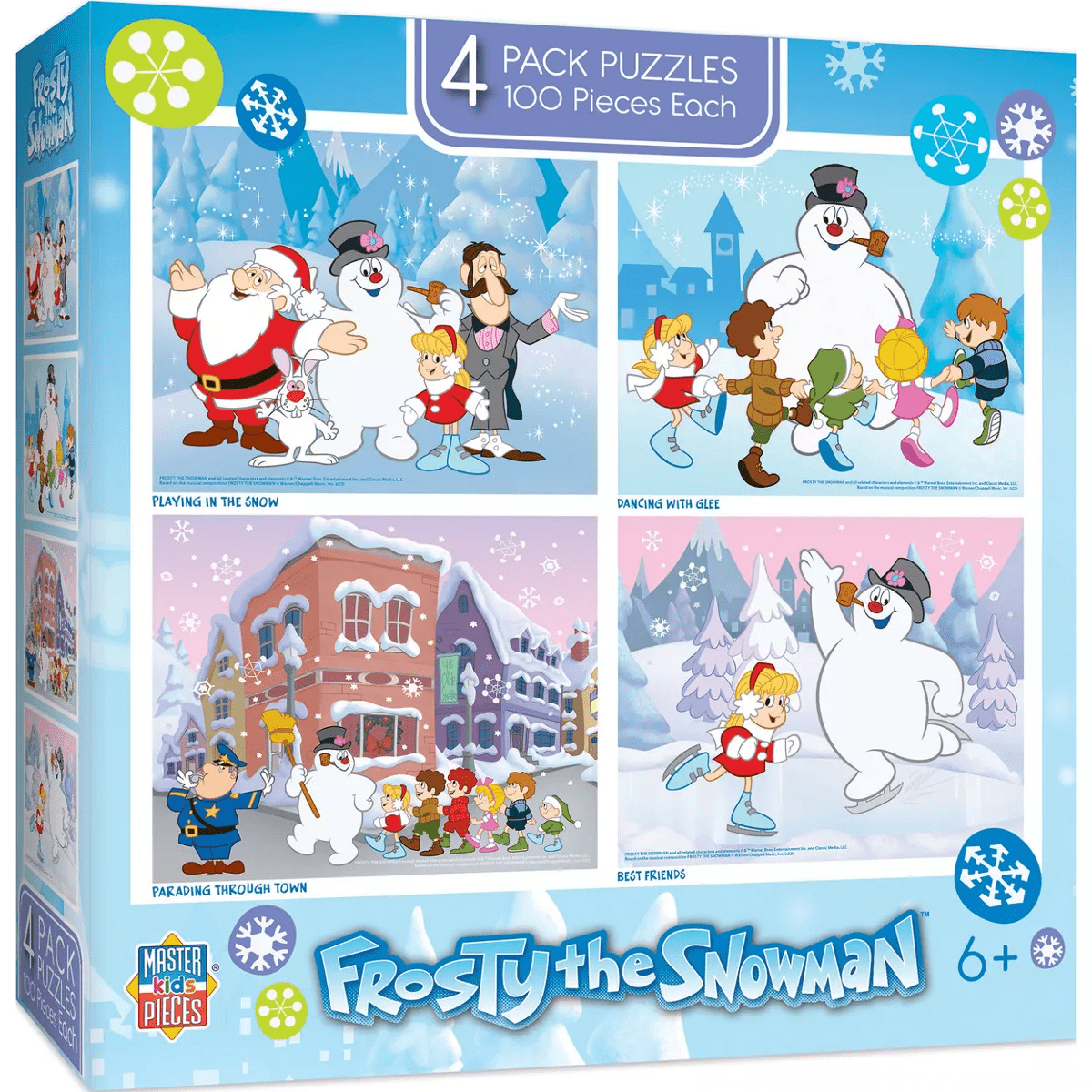 Masterpieces Kids Puzzle Set - Frosty the Snowman 4-Pack 100 Piece Puzzles - Image 2