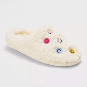 Dluxe by Dearfoams Women'S Smiley Slide Slippers