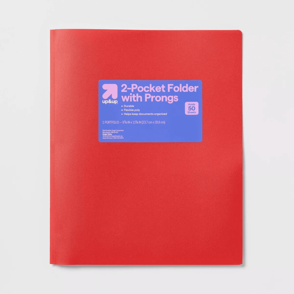 2 Pocket Plastic Folder with Prongs - Up&Up - Image 7