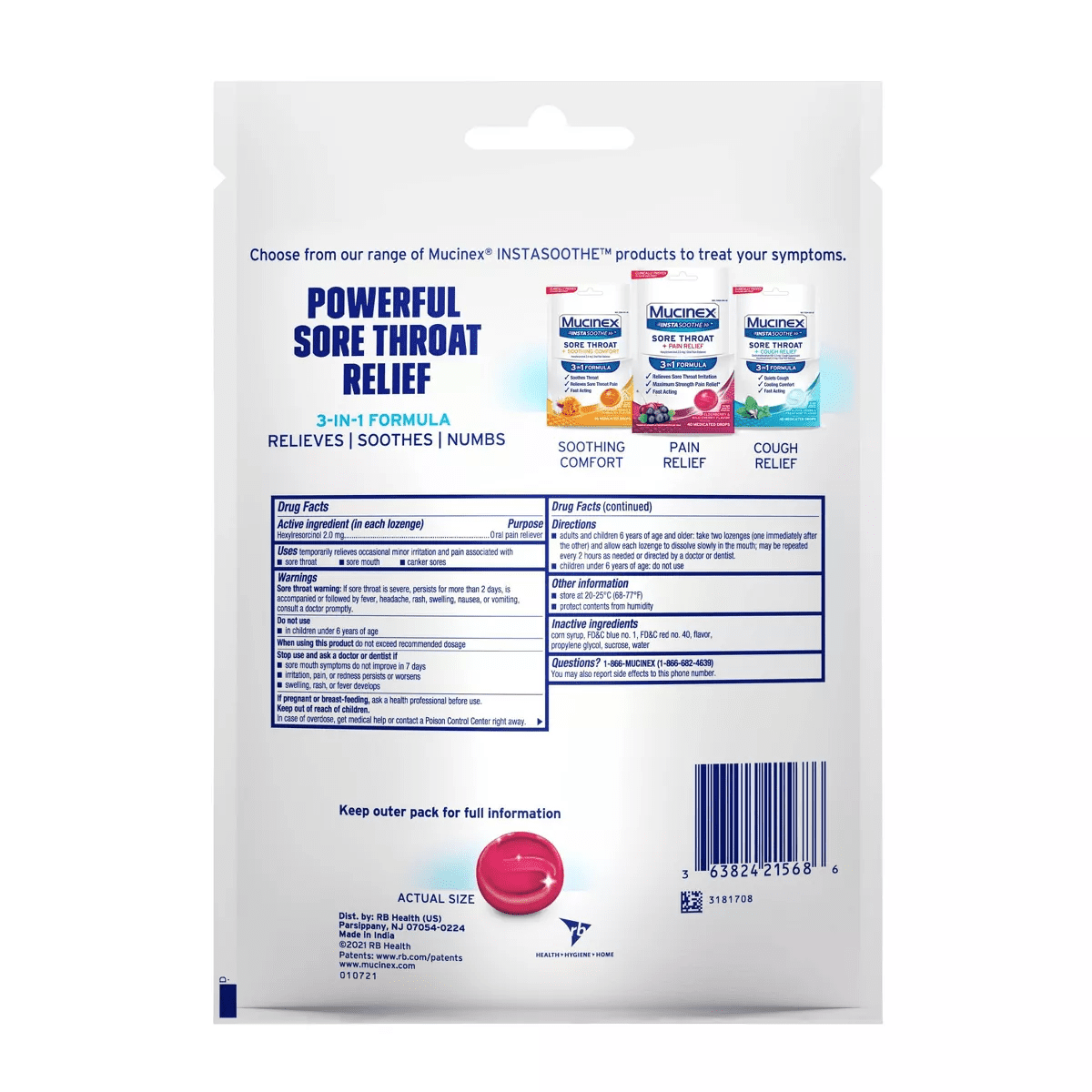 Mucinex Instasoothe Sore Throat Pain Relief - Elderberry & Wild Cherry - 40Ct - Image 2