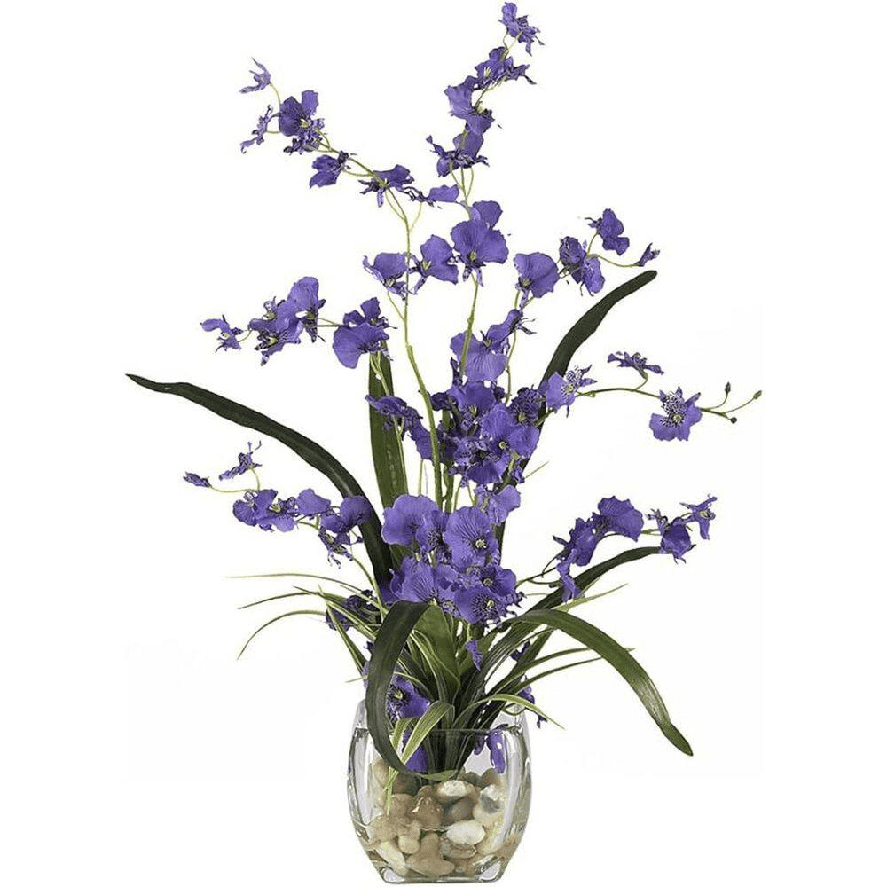 15 In. Multi-Colored Artificial Orchid in Brown Vase - Image 5