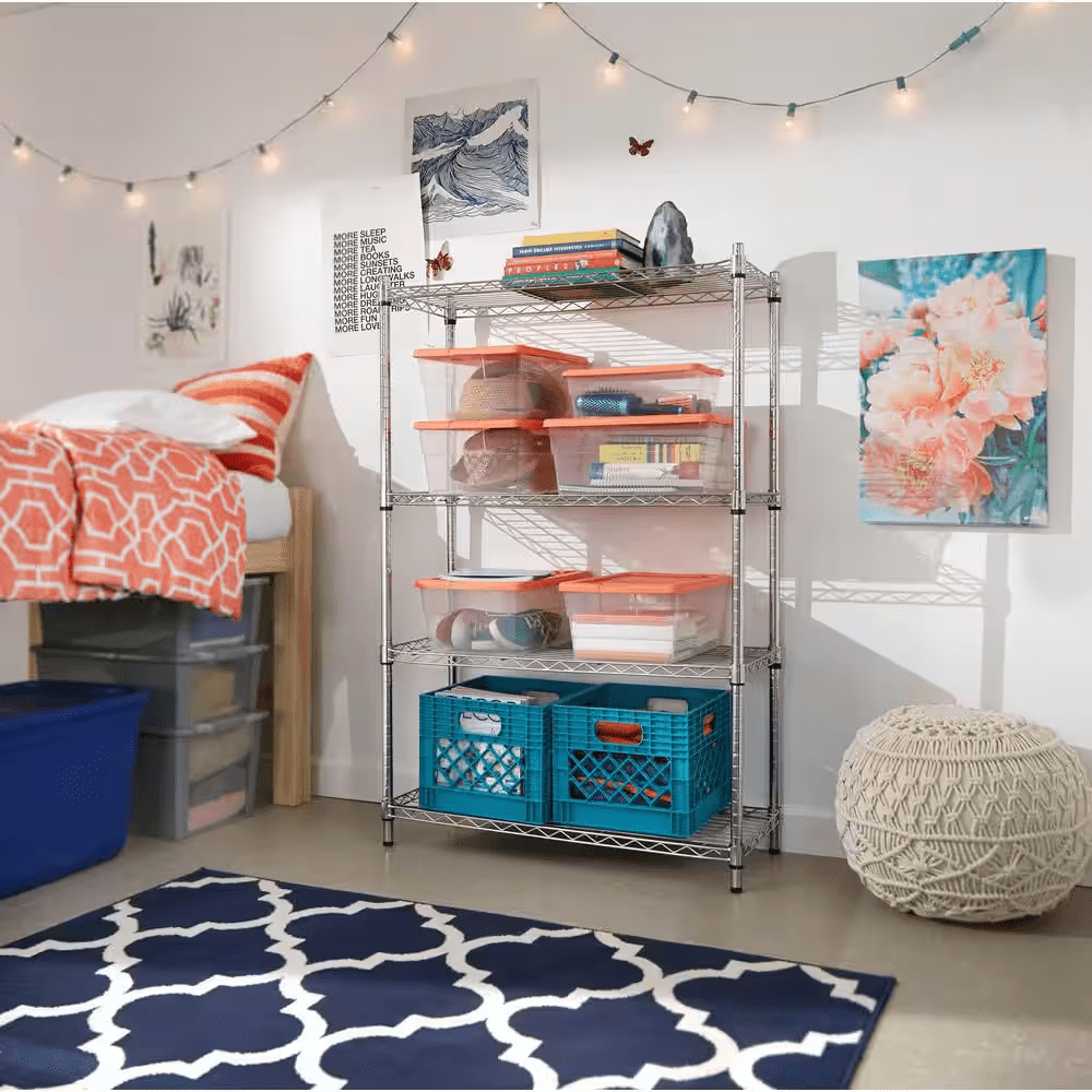 6-Tier Commercial Grade Heavy Duty Steel Wire Shelving Unit in Chrome (48 In. W X 72 In. H X 18 In. D) - Image 5