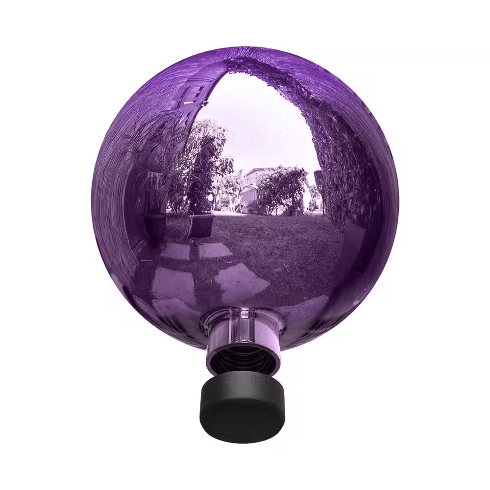 10 In. Dia. Outdoor Electric Glass Gazing Ball, Purple - Image 9