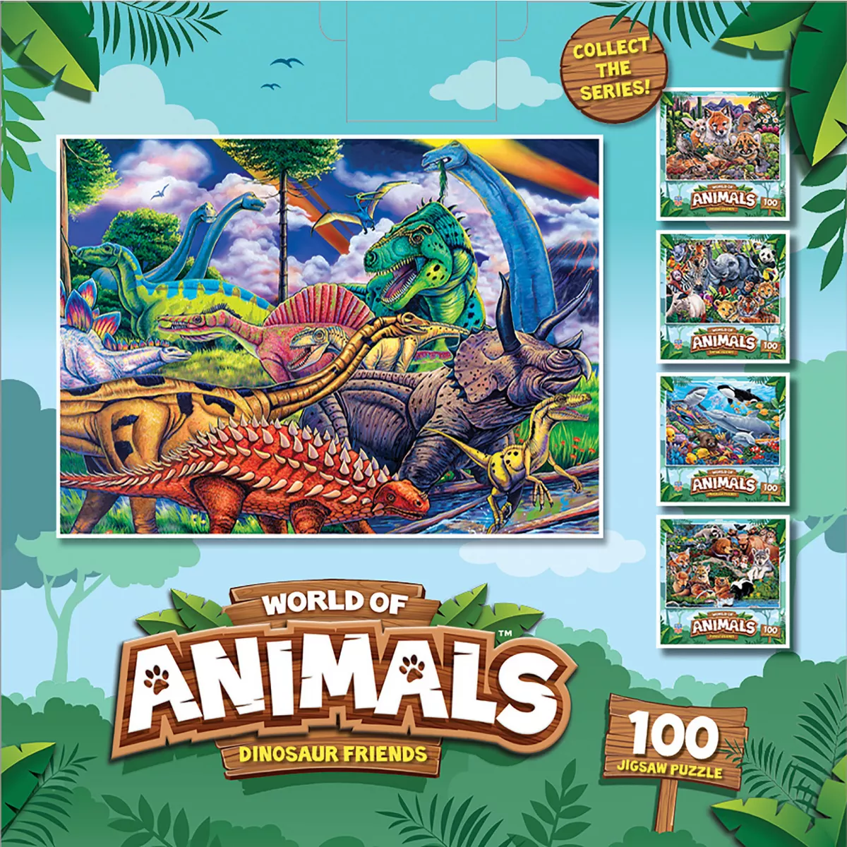 Masterpieces 100 Piece Puzzle for Kids - Dinosaur Friends - 11.5"X15" - Image 4