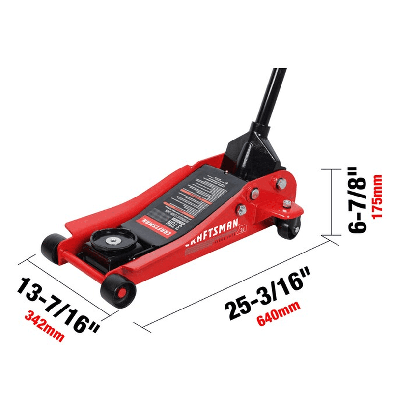 Red 3-Ton Steel Hydraulic Jack Kit - Image 9