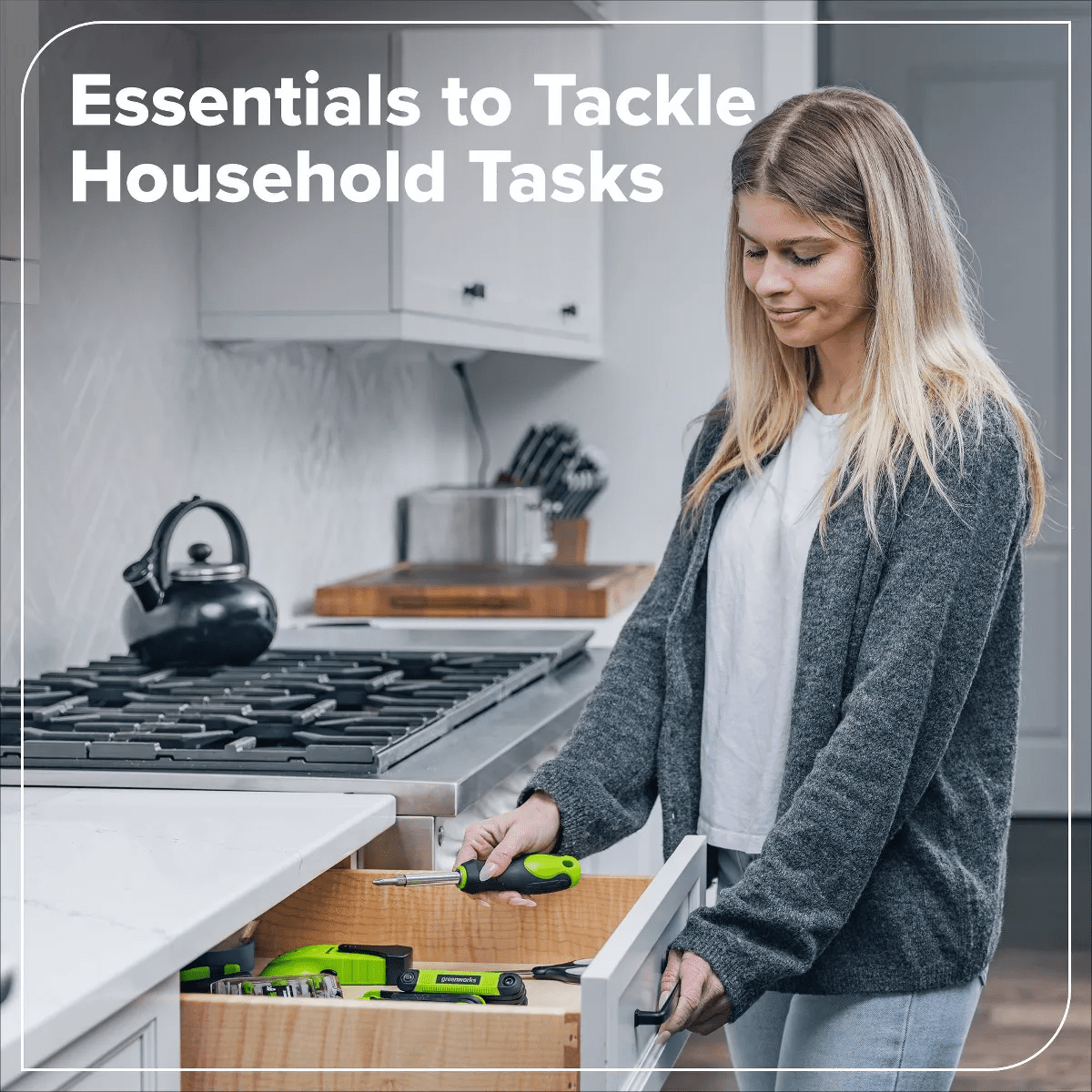 Greenworks 40Pc Household Tool Kit - Image 3