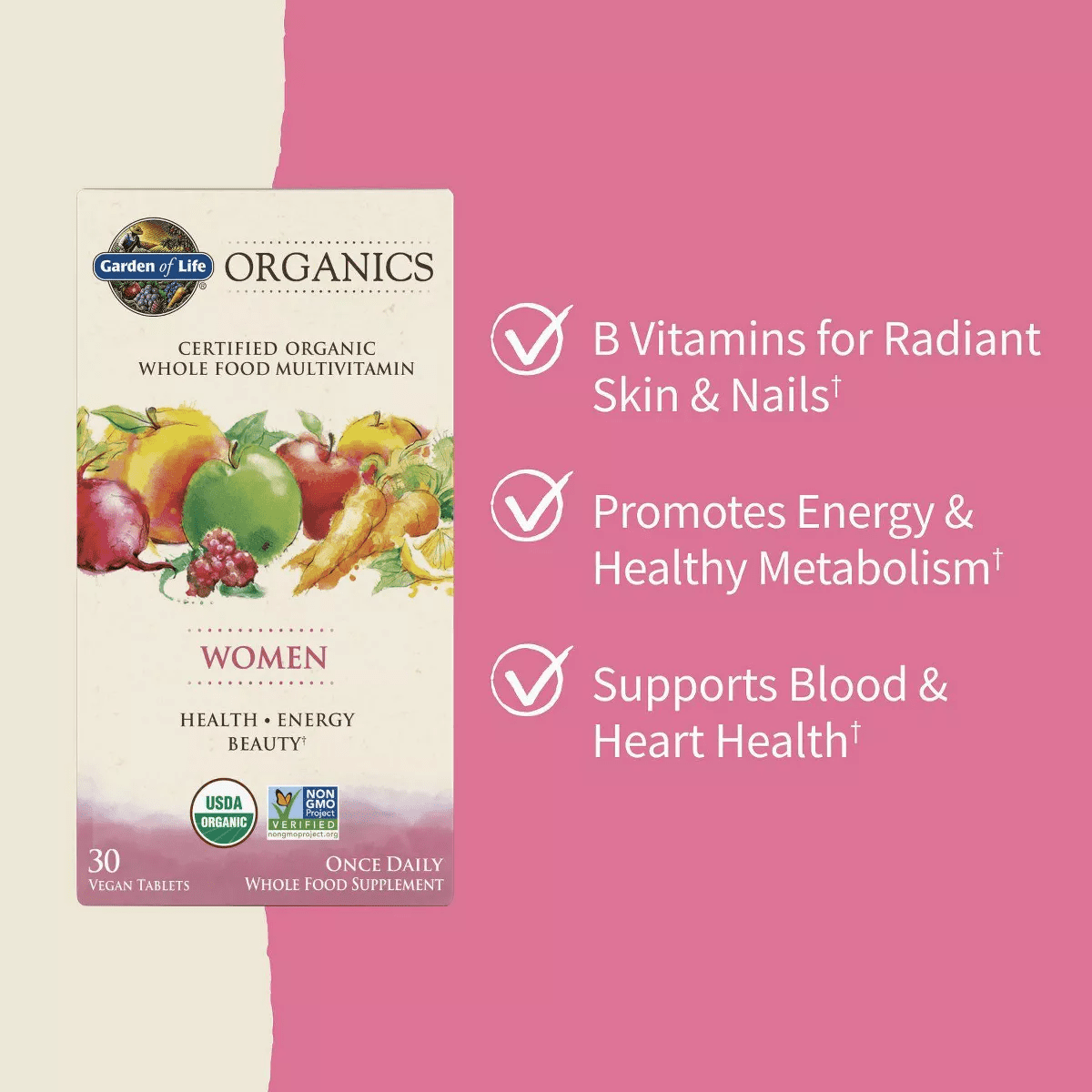 Garden of Life Organic Women'S Daily Vegan Multivitamin Tablets - 30Ct - Image 3