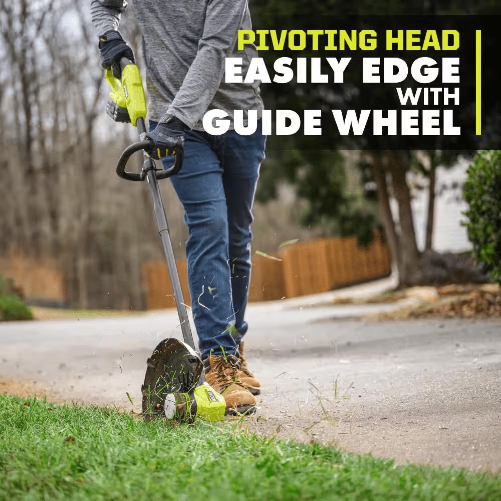 ONE+ 18V Cordless Battery String Trimmer/Edger and Jet Fan Blower Combo Kit (2-Tools) with 4.0 Ah Battery and Charger - Image 7