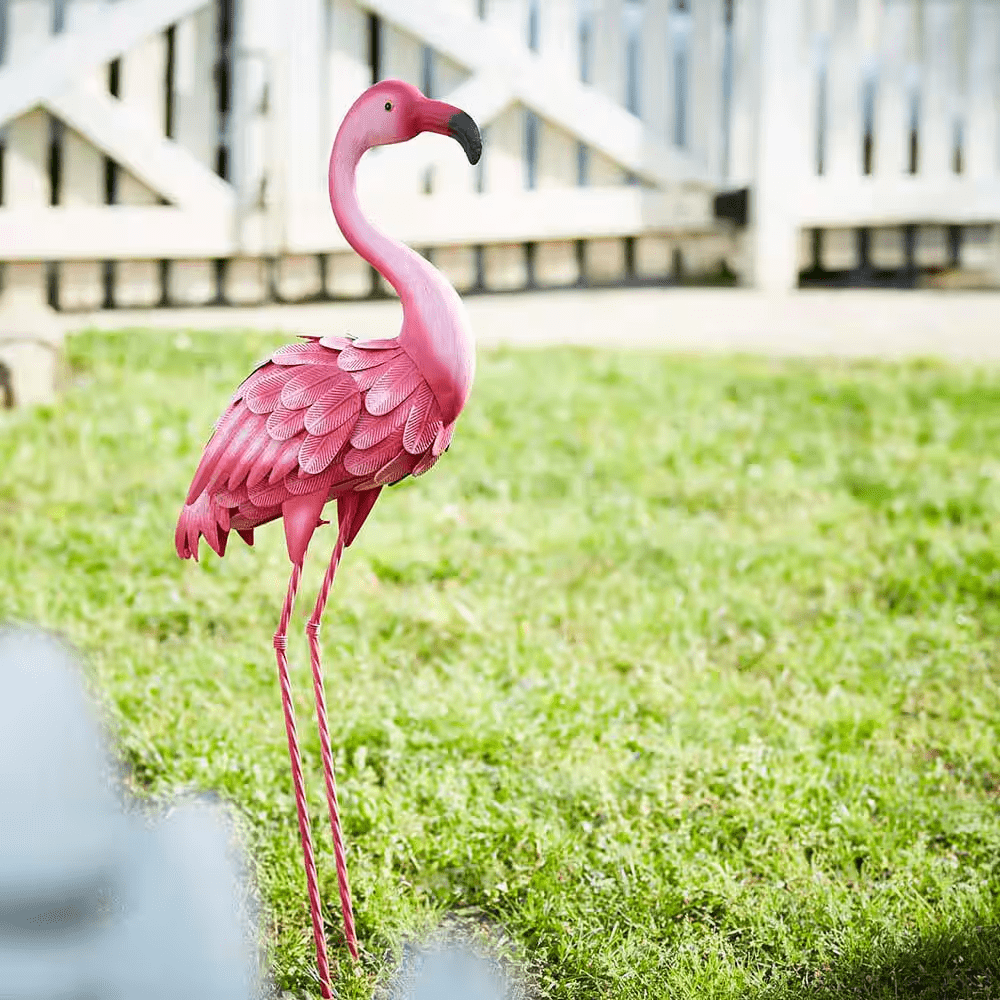 35 In. H Flamingo Metal Lawn Decor in Pink - Image 5
