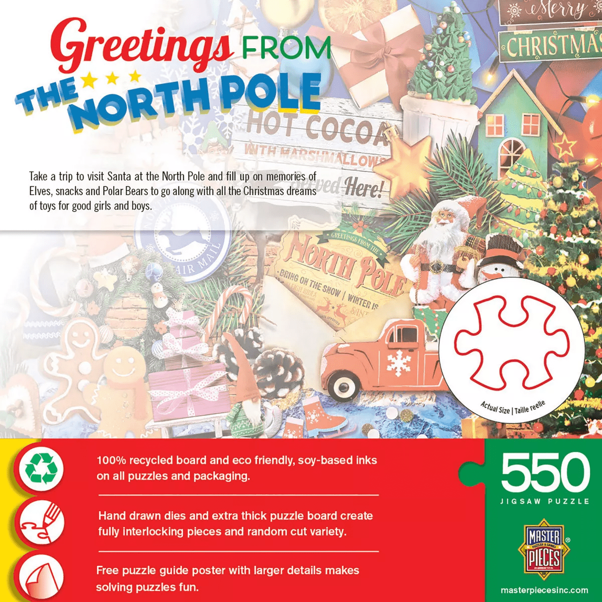 Masterpieces 550 Piece Puzzle - Greetings from the North Pole - 18"X24" - Image 4