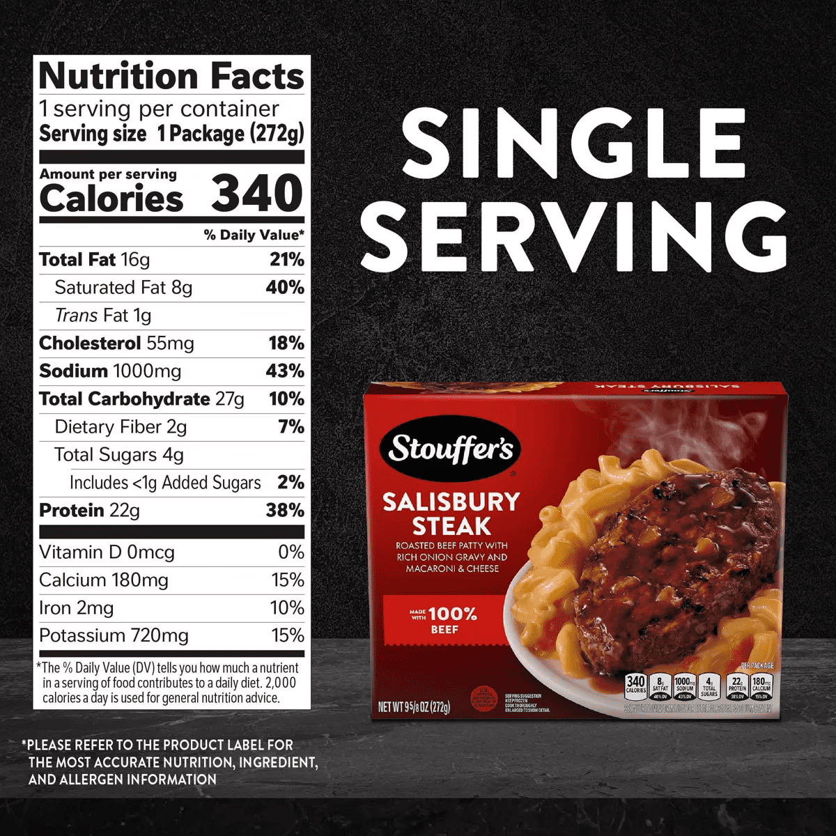 Stouffer'S Salisbury Steak with Mac and Cheese Frozen Meal - 9.625Oz - Image 7