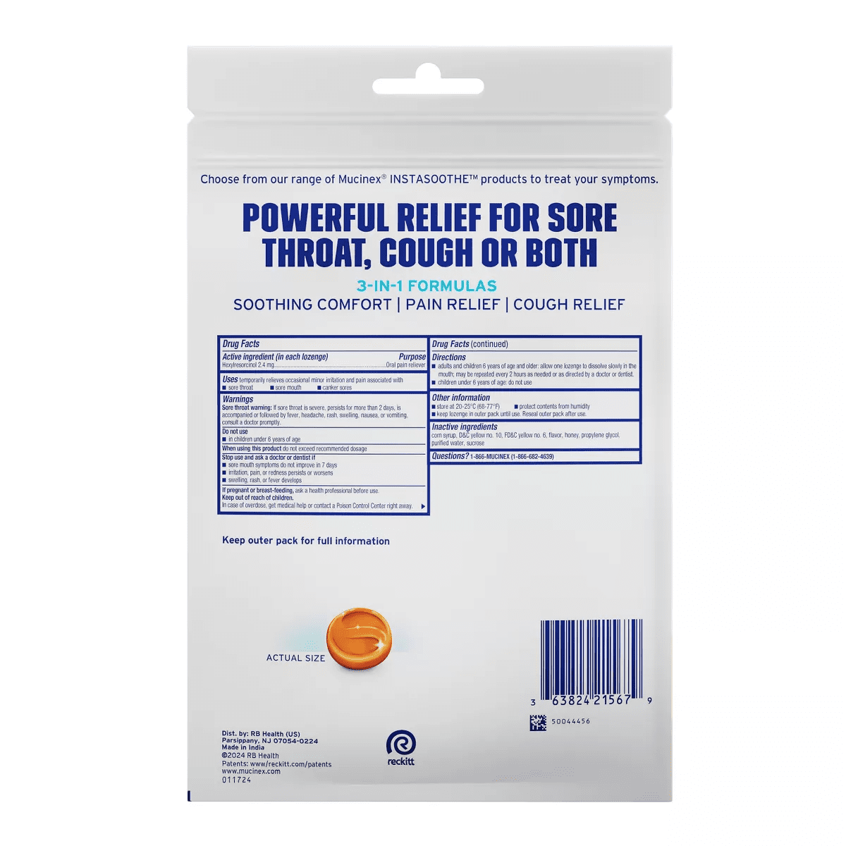 Mucinex Instasoothe Sore Throat Medicated Drops - Honey & Echinacea - 40Ct - Image 8