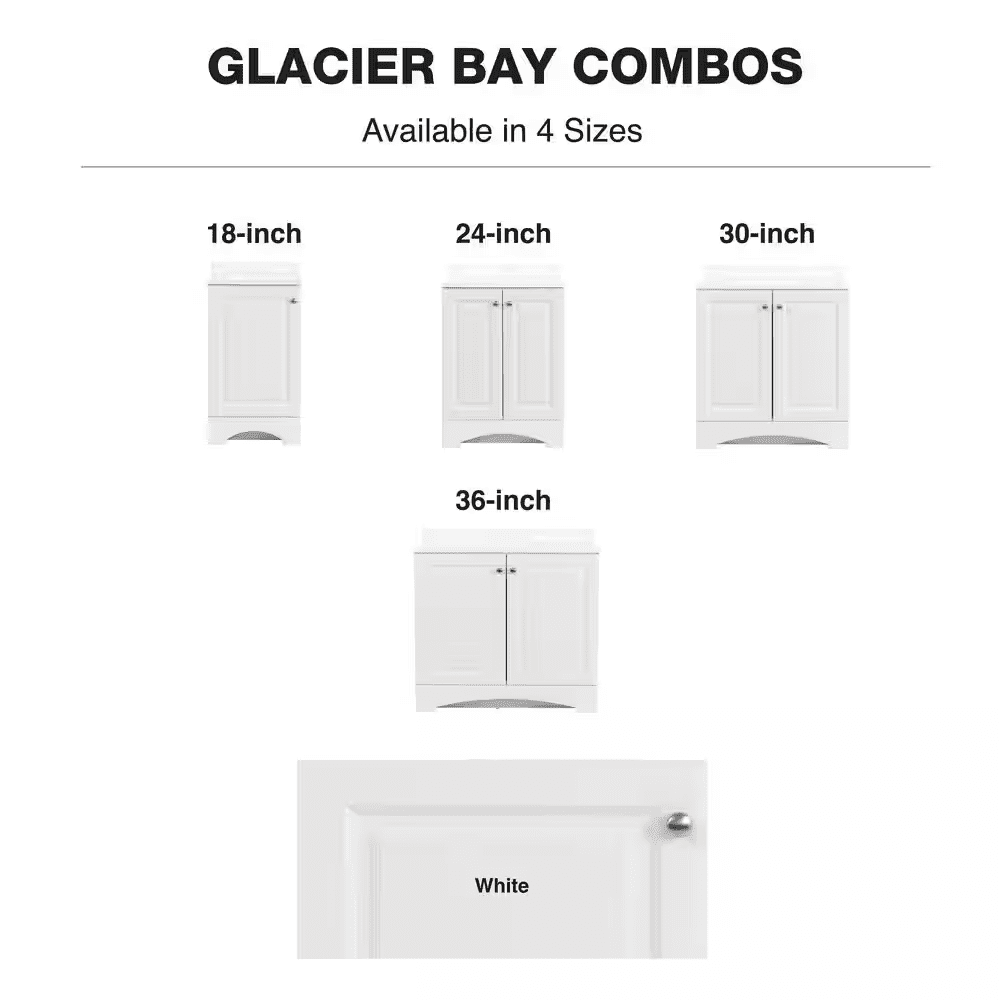 37 In. Single Sink White Bath Vanity with Cultured Marble Top (Assembled) - Image 15