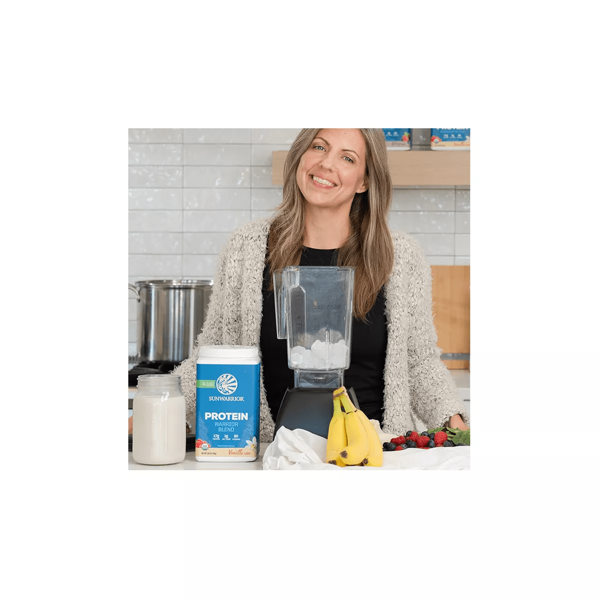 Vanilla Warrior Blend Protein, Vegan Plant-Based Organic Protein Powder with Bcaas and Pea Protein, Sugar Free & Keto Friendly, Sunwarrior, 30 Svgs - Image 9