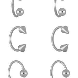 Women'S Stainless Steel 20 Gauge Hoop & Horseshoe Cartilage, Set of 6