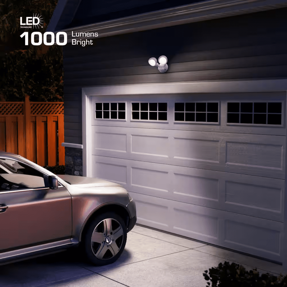 180° White Motion Sensing Security Light Wired Outdoor 2-Head LED Flood Light 1000 Lumens - Image 9
