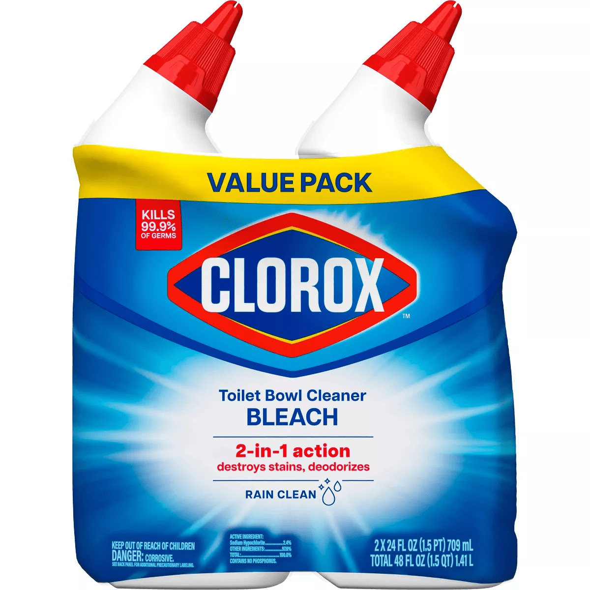 Clorox Rain Clean Toilet Bowl Cleaner with Bleach - 24Oz/2Ct - Image 2