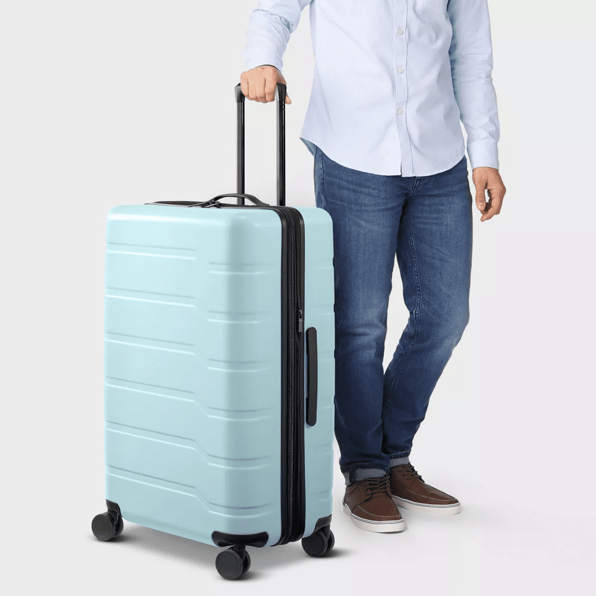 Hardside Large Checked Spinner Suitcase - Open Story - Image 2