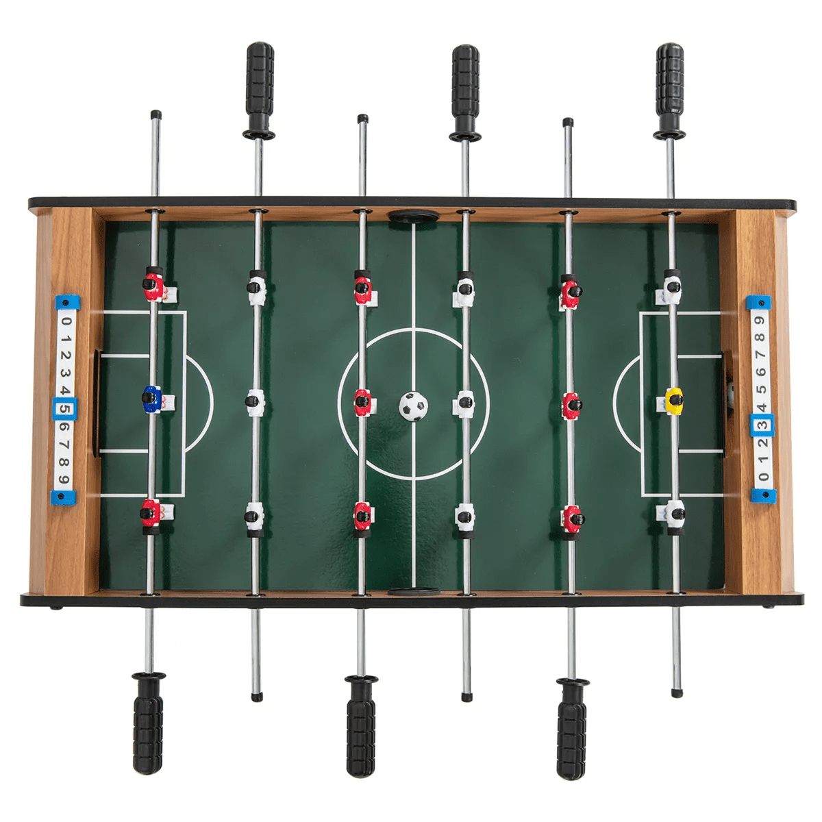 Costway Mini Foosball Table, 27In Soccer Game Table W/ 2 Footballs and Soccer Keepers, Portable Football Game Set for Kids & Adults - Image 9