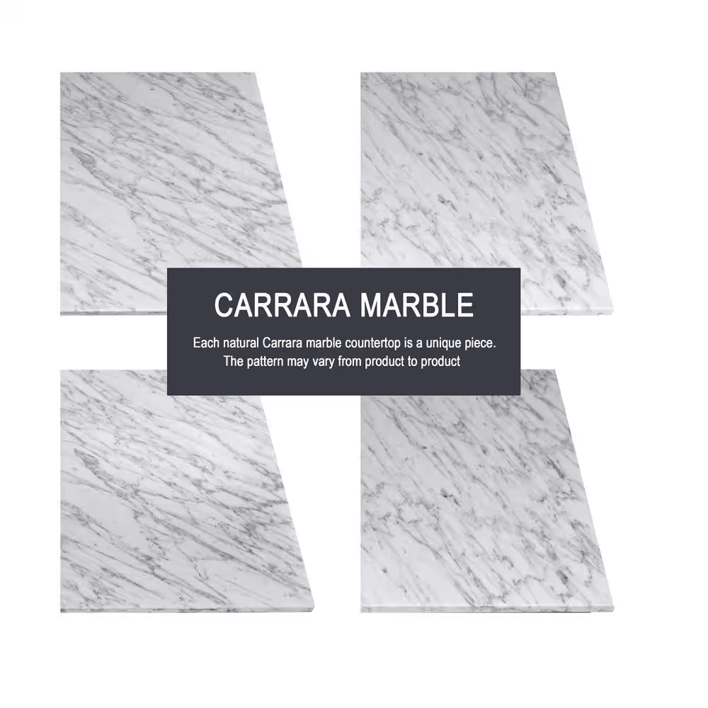 Merryfield 43 In. Single Sink Dark Blue-Grey Bath Vanity with White Carrara Marble Top (Assembled) - Image 12