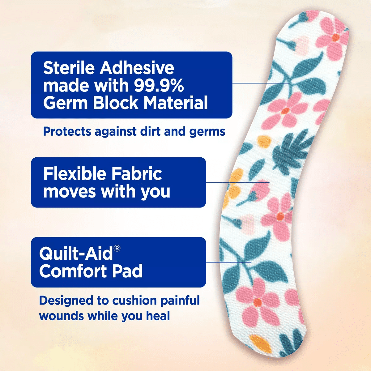 Band-Aid Brand Flexible Fabric Bandages - Wildflower - Assorted Sizes - 30 Ct - Image 4