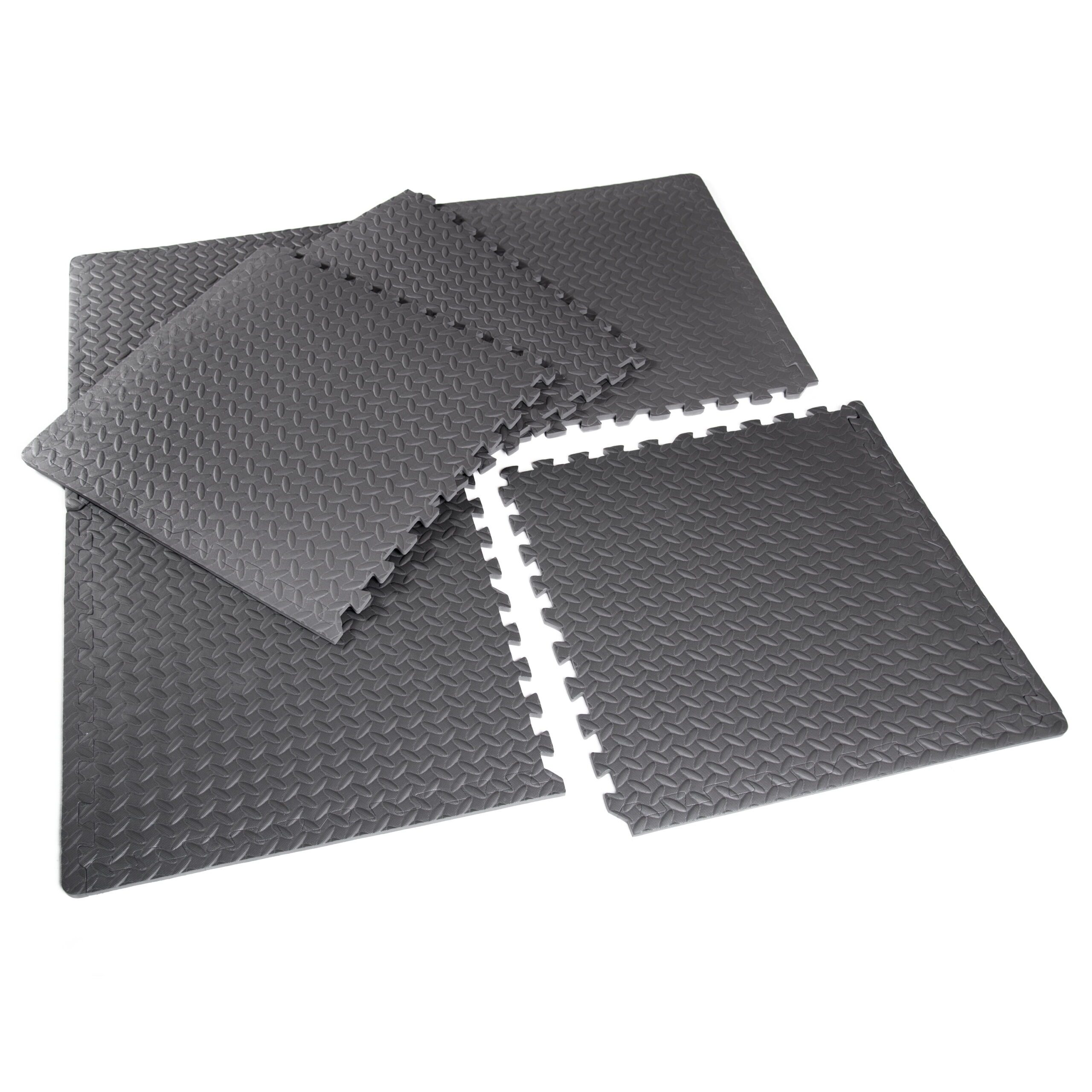 22.3" X 22.3" Gray Foam Interlocking Floor Mats, 6 Piece