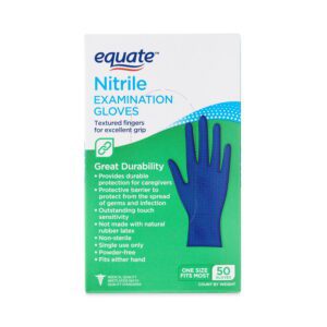 Nitrile Exam Gloves, One Size Fits Most, 50 Count