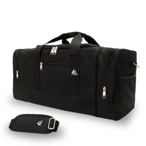 Unisex 25" Dual Zippered Sport Duffel Bag, Black