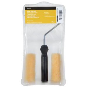 4-Piece Knit Polyester Mini Roller Paint Tray Kit