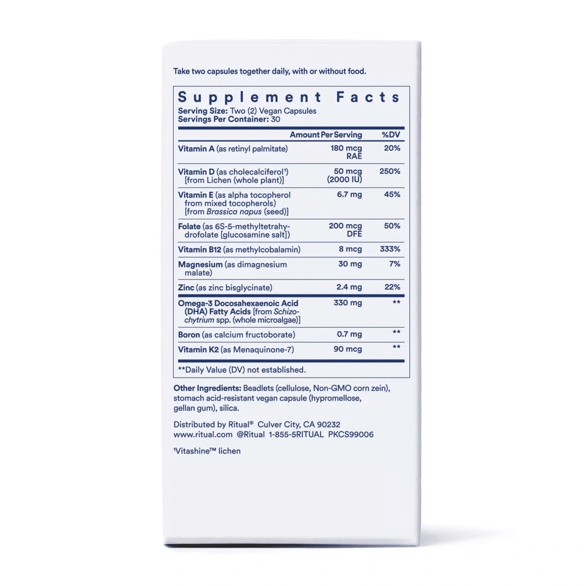 Ritual Multivitamin for Men 18+ with Vegan Omega-3 DHA, Vitamin D3 and B12 Vegan Capsules - Mint Essenced - 60Ct - Image 6