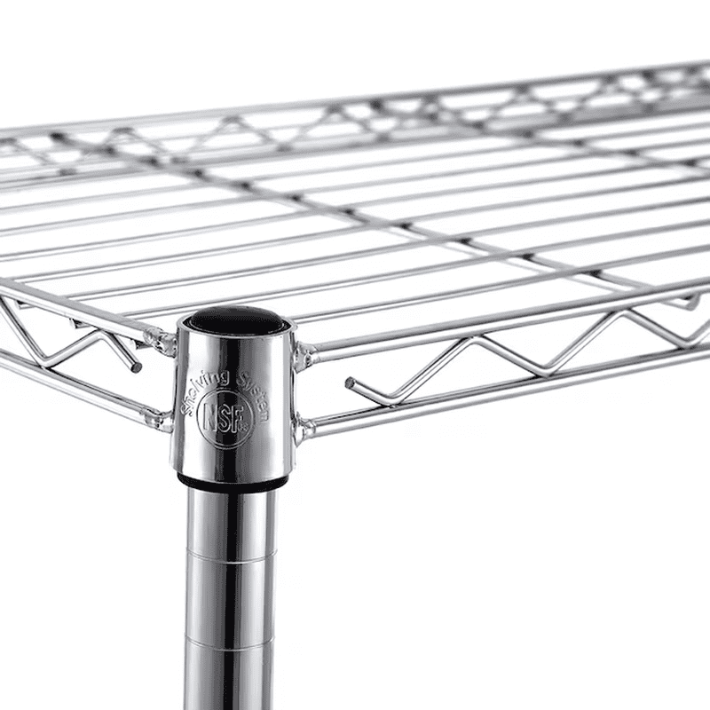 4 -Tier Chrome Metal Utility Shelving Unit with Wire Shelves ( 35.7-In W X 14-In D X 53-In H ) - Image 12