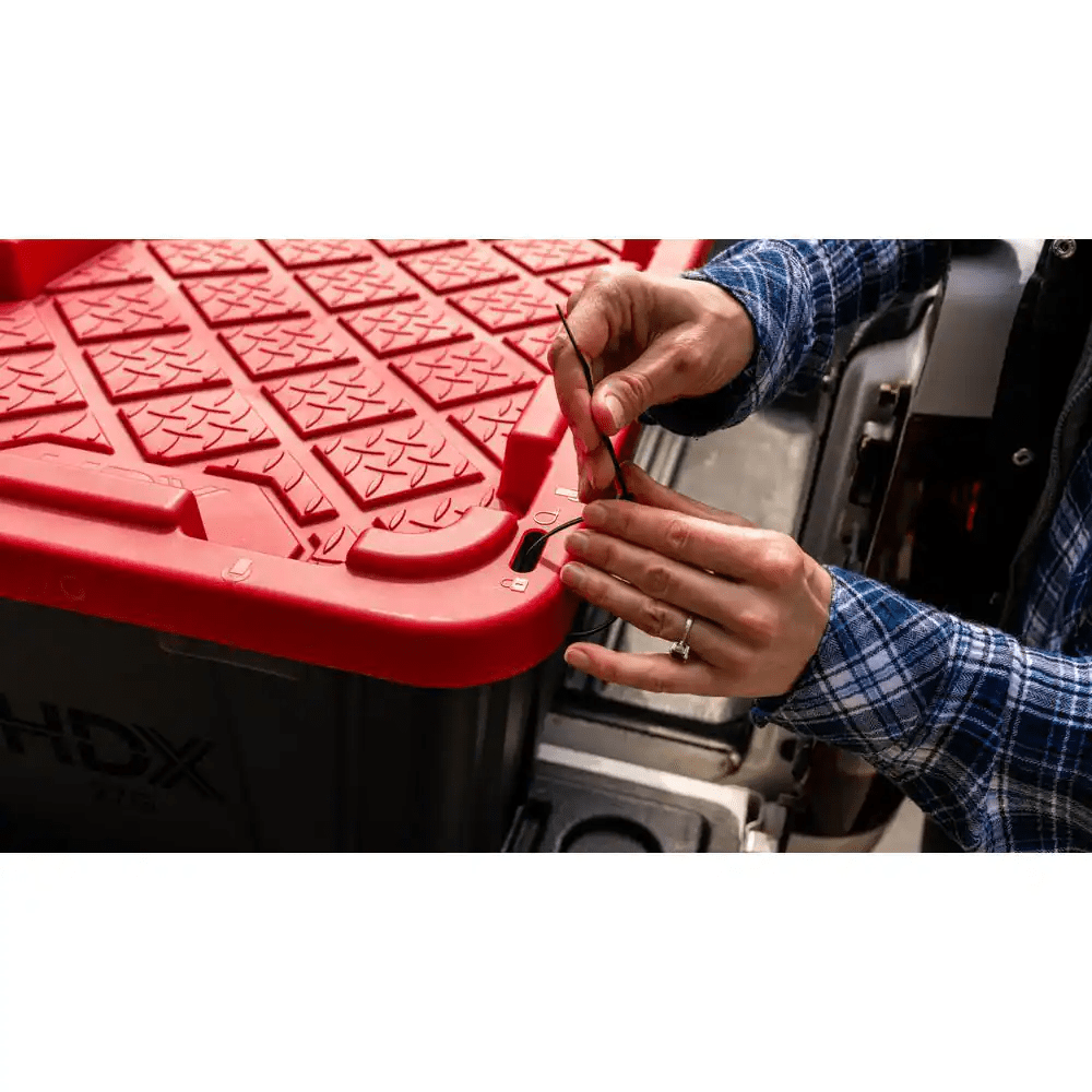 27 Gal. Tough Storage Tote in Black and Red - Image 10