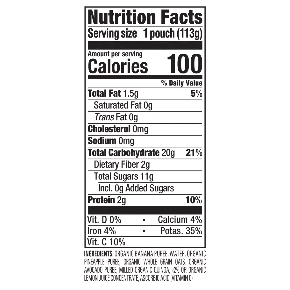 Happy Baby Organics Clearly Crafted Stage 2 Meals Bananas, Pineapple, Avocado & Granola - 4Oz - Image 9