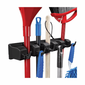 1-2 Pack Broom and Mop Holder Rack - Garage Storage System - Garden Tool Organizer with 5 Slots, 6 Hooks, 7.5Lbs Capacity per Slot off - Homeitusa