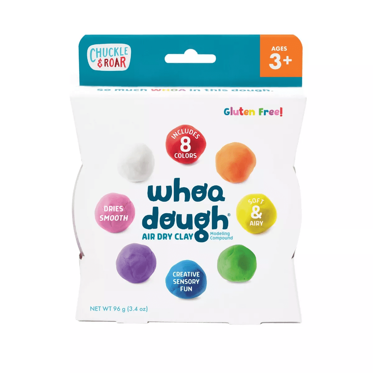 Chuckle & Roar Whoa Dough - Air Dry Clay: Creative Thinking, Fine Motor Skills, Modeling Dough, 8 Pieces