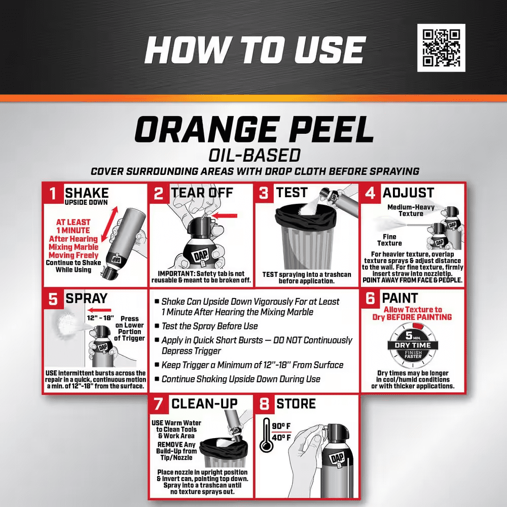 Spray Texture 20 Oz. Orange Peel Oil Based Wall Texture Quick Repair (6-Pack) - Image 3